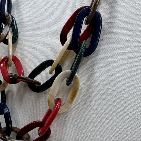 Multicolor Plastic Chain Link Necklace - Picture 3 of 5